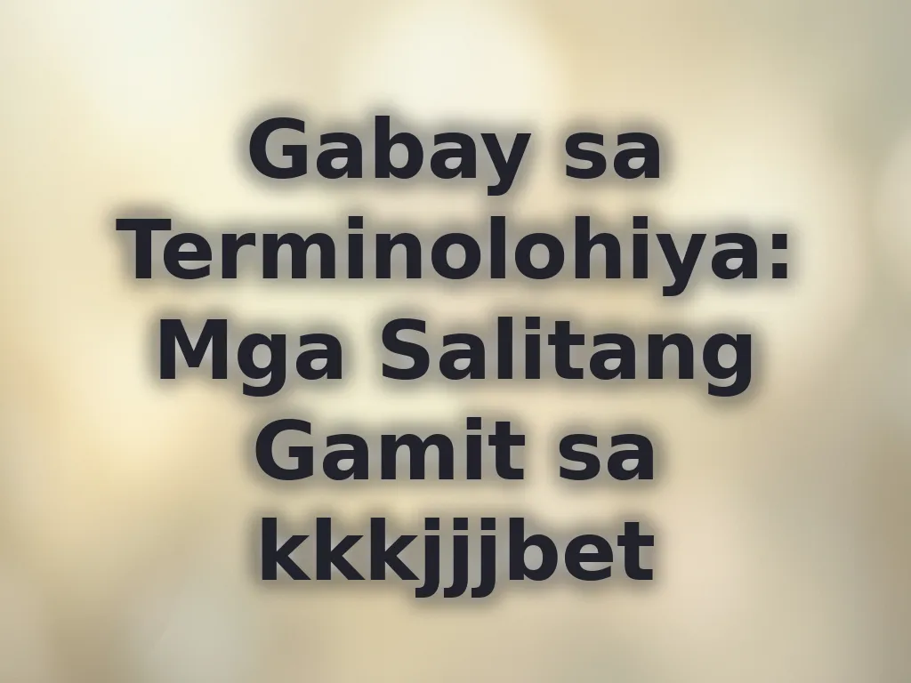 Gabay sa Terminolohiya